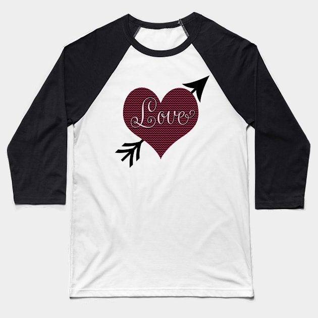 Love, chevron heart Baseball T-Shirt by Life thats good studio